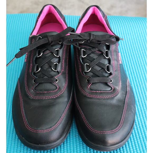 SAS Sporty Leather Sneakers Black Pink Lace up Comfort Cushion Walking Women 10 - Picture 6 of 8